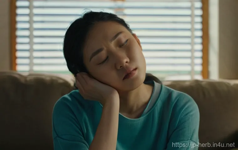 교통사고 보험 한방치료 적용 사례 - **Whiplash - The Unseen Struggle:** A realistic, high-detail image of a Japanese woman, approximatel...