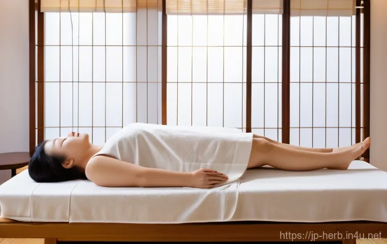 불면증 침술 치료 후기 - **Prompt 1: Serene First Acupuncture & Moxibustion Experience**
    A tranquil and calming full-body...