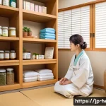 소아 성장 발달 한방 치료 사례 - A gentle and warm Japanese pediatrician consulting with a young child wearing a comfortable diaper, ...