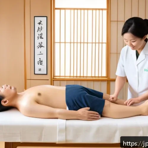 허리디스크 침술 치료 효과 - A calm, modern acupuncture clinic interior with a focus on a professional acupuncturist gently inser...